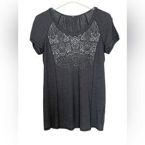 Lululemon 8 Run Wild Short Sleeve Tech Tee Ruffle Reflector Gray Cut Out Laser
